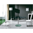 Casabianca Modern Thao Stainless Steel Extendable Dining Table in Clear