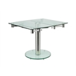 Casabianca Modern Thao Stainless Steel Extendable Dining Table in Clear