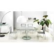 Casabianca Modern Thao Stainless Steel Extendable Dining Table in Clear