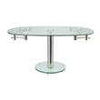 Casabianca Modern Thao Stainless Steel Extendable Dining Table in Clear
