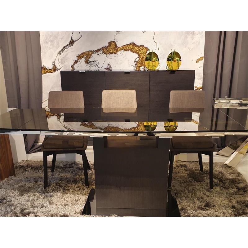 Casabianca Modern Vizzione Engineered Wood Buffet-Server in Dark Gray Oak