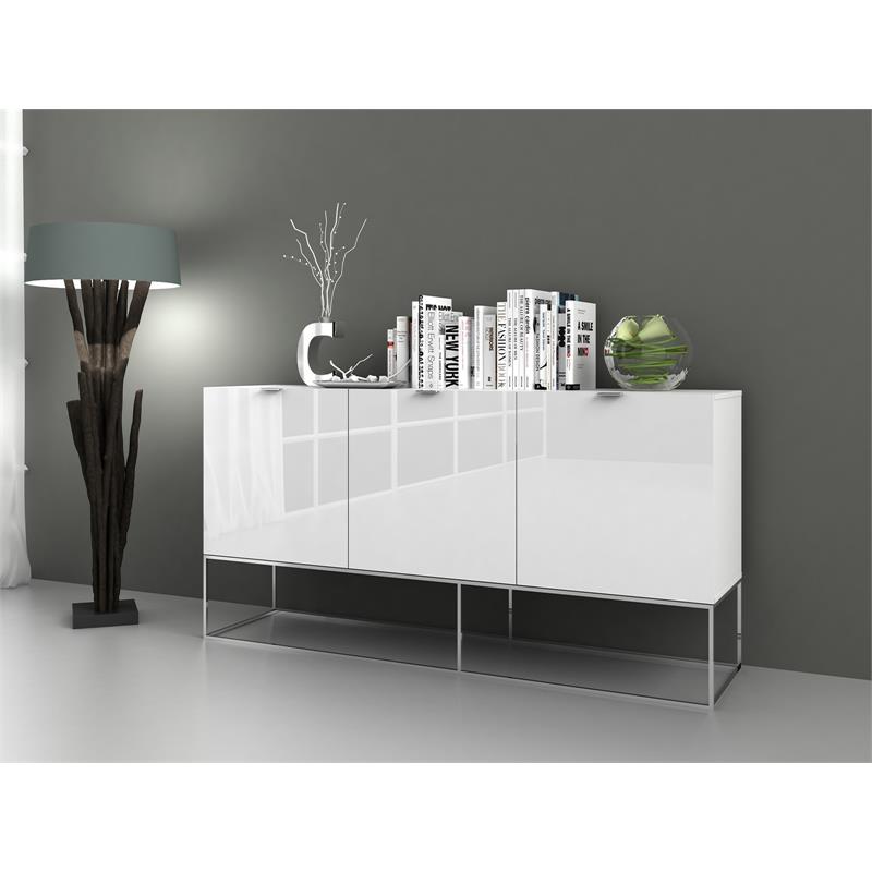 Casabianca Modern Vizzione Engineered Wood Buffet-Server in White