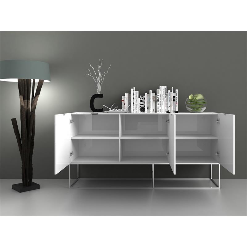 Casabianca Modern Vizzione Engineered Wood Buffet-Server in White
