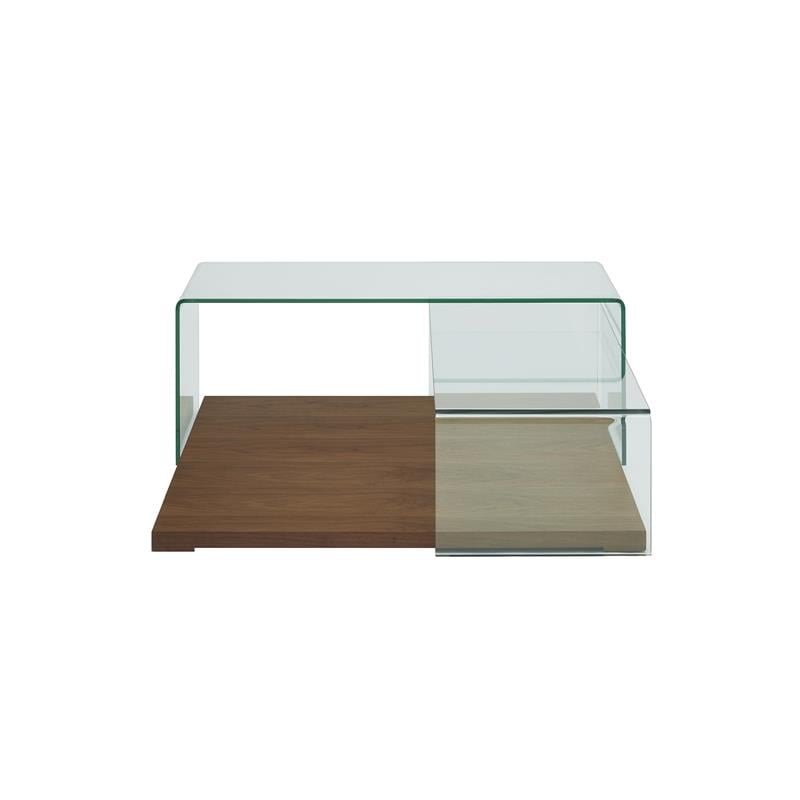 Casabianca Furniture Modern Kinetic Glass Cocktail Table in Brown