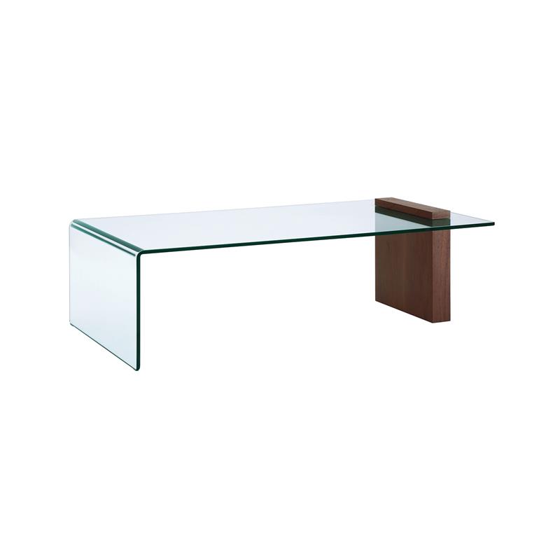 Casabianca Furniture Modern Buono Glass Cocktail Table in Brown