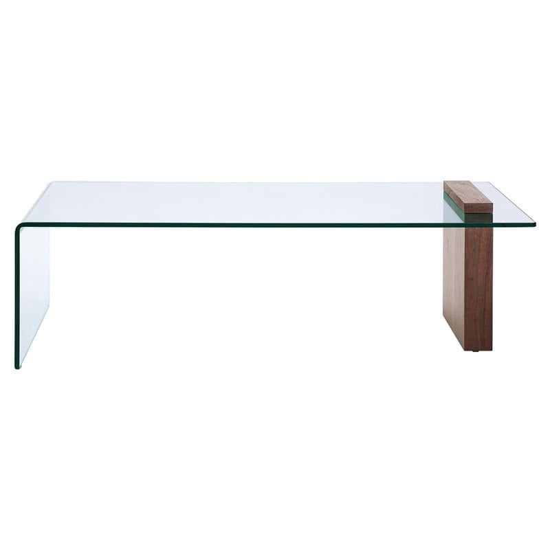 Casabianca Furniture Modern Buono Glass Cocktail Table in Brown