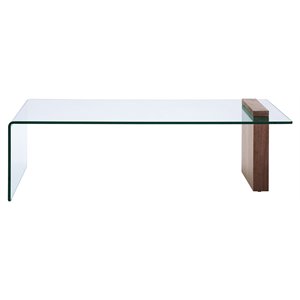 casabianca furniture modern buono glass cocktail table in brown