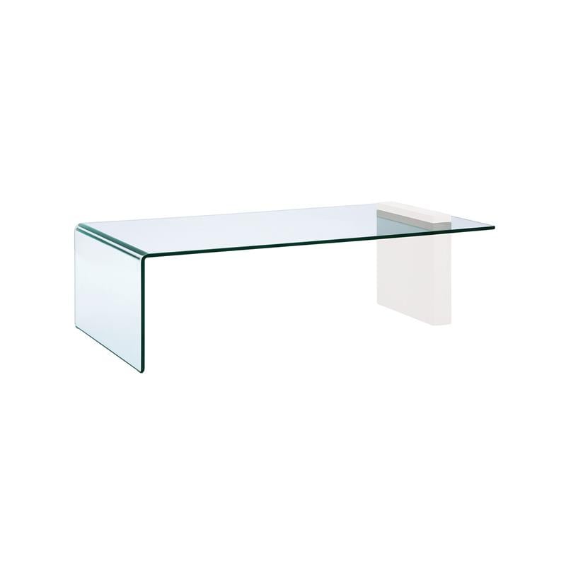 Casabianca Furniture Modern Buono Glass Cocktail Table in White