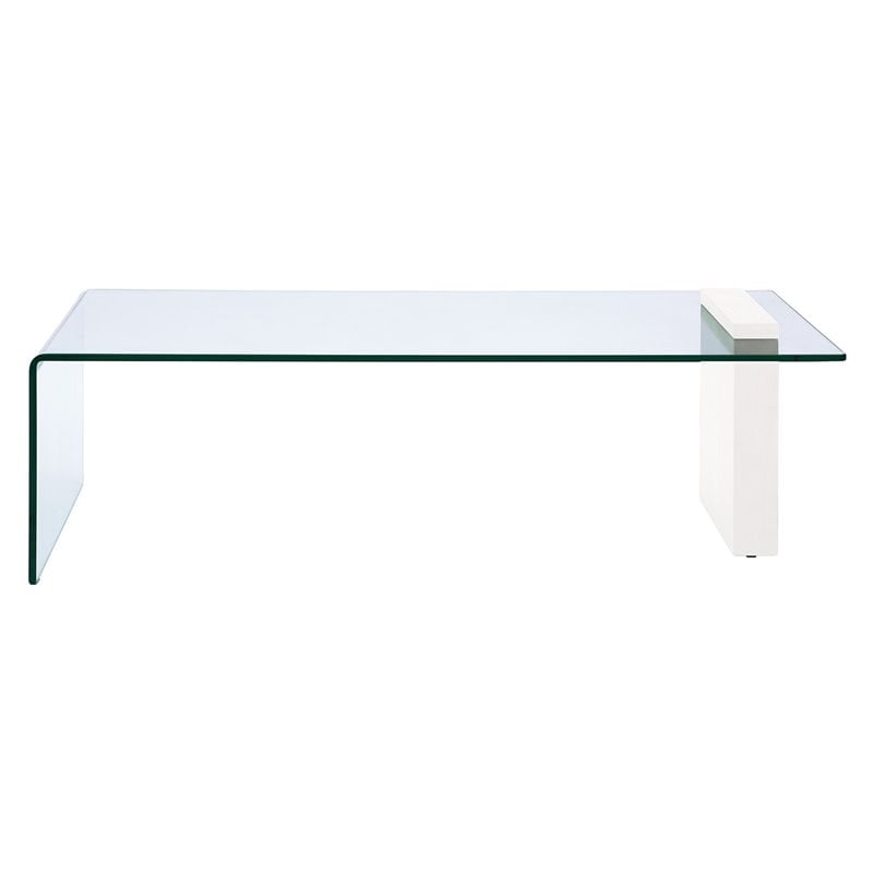 Casabianca Furniture Modern Buono Glass Cocktail Table in White