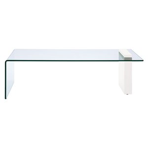 Casabianca Furniture Modern Buono Glass Cocktail Table in White
