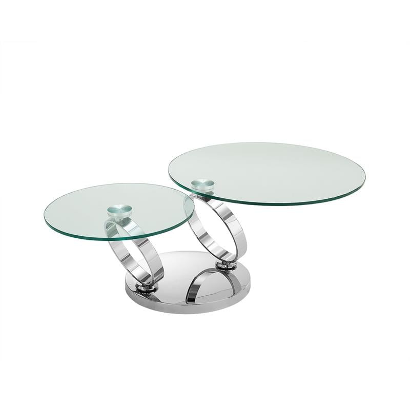 Casabianca Furniture Modern Satellite Glass Cocktail Table in Clear