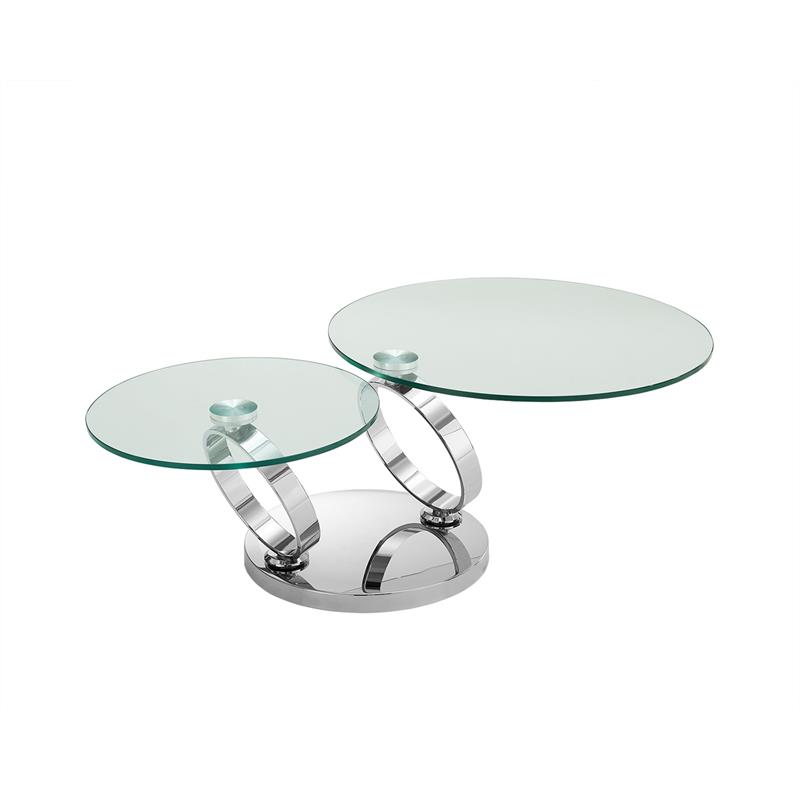 Casabianca Furniture Modern Satellite Glass Cocktail Table in Clear
