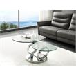 Casabianca Furniture Modern Satellite Glass Cocktail Table in Clear
