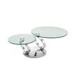 Casabianca Furniture Modern Satellite Glass Cocktail Table in Clear