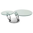 Casabianca Furniture Modern Satellite Glass Cocktail Table in Clear