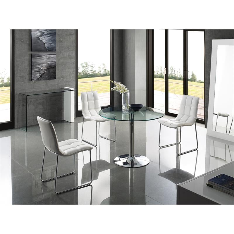 Casabianca Furniture Modern Buono Glass Console Table in White