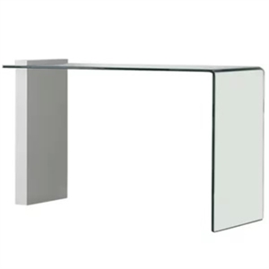 Casabianca Furniture Modern Buono Glass Console Table in White