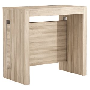 modern erika engineered wood italian extendable console table in beige