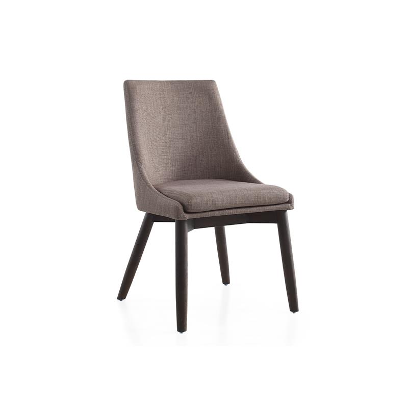 Casabianca Furniture Modern Creek Fabric Dining Chair in Gray