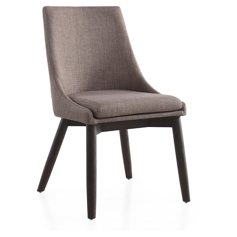 Casabianca Furniture Modern Creek Fabric Dining Chair in Gray