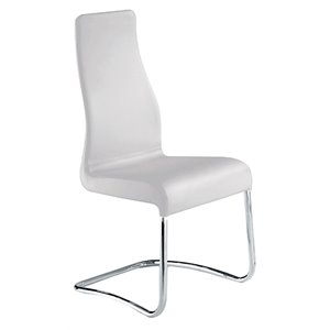 casabianca modern florence leather italian dining chair in white