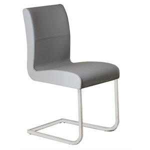 casabianca modern stella leather italian dining chair in gray