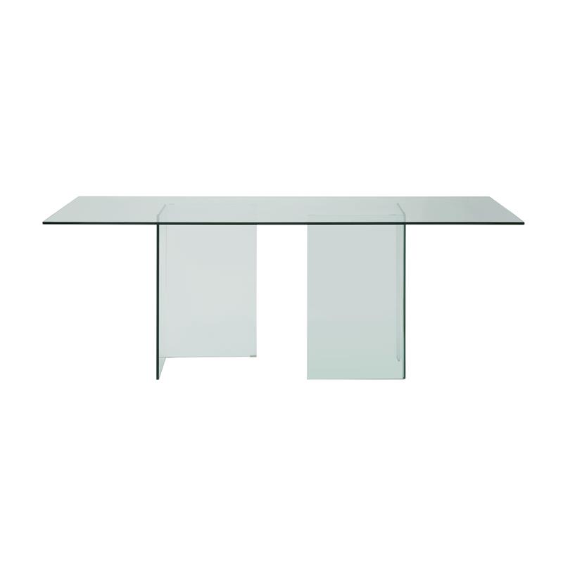 Casabianca Furniture Modern Miami Glass Dining Table in Clear
