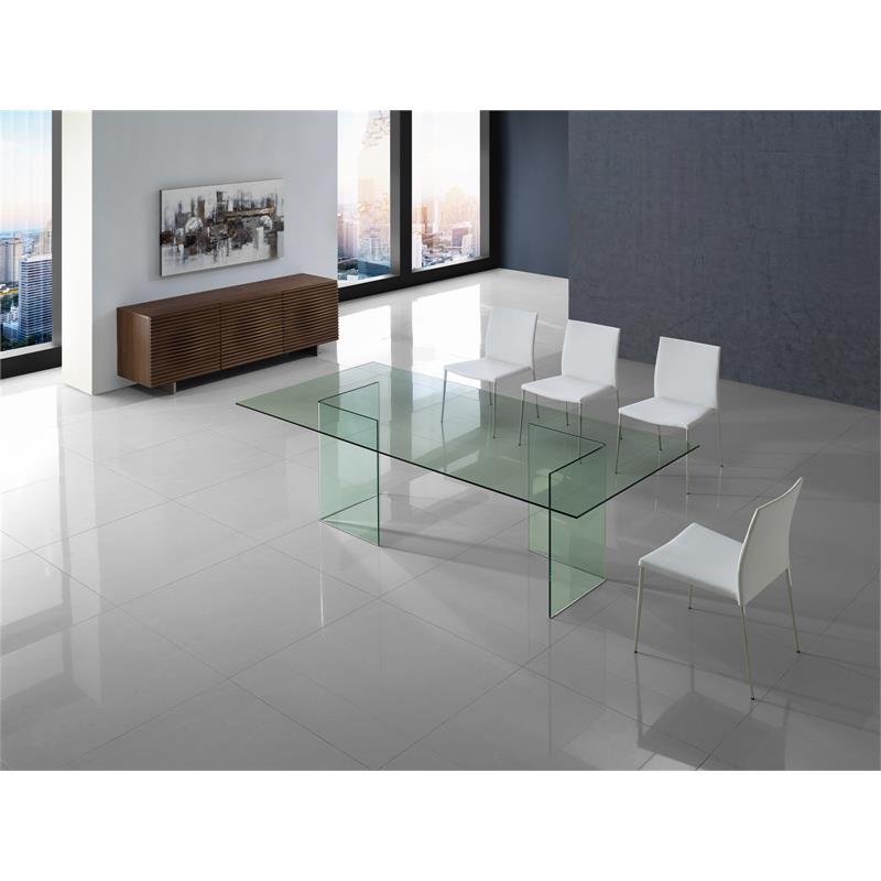 Casabianca Furniture Modern Miami Glass Dining Table in Clear