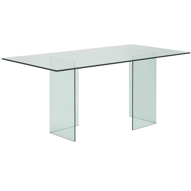 Casabianca Furniture Modern Miami Glass Dining Table in Clear