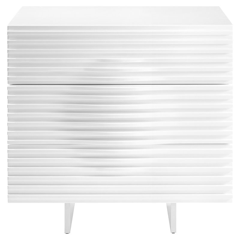 Casabianca Furniture Modern Moon Engineered Wood Dresser in White