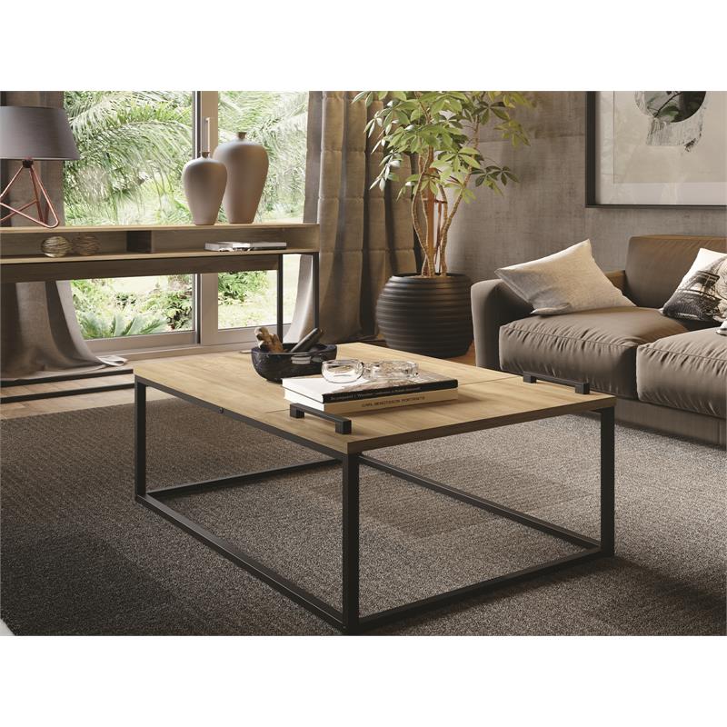 Casabianca Modern Noa Engineered Wood Cocktail Table in Brown