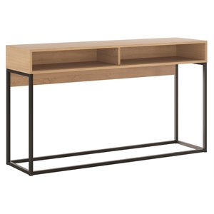 casabianca furniture modern noa engineered wood console table in gold