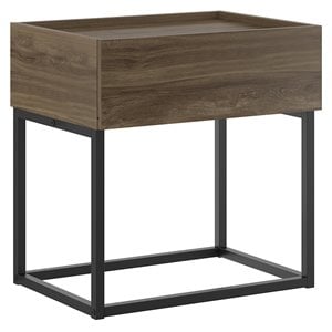 casabianca furniture modern noa engineered wood nightstand in brown