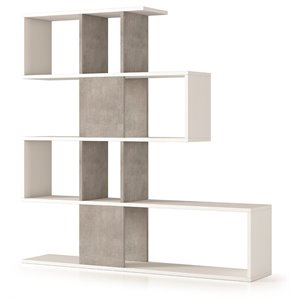 casabianca modern time engineered wood italian bookcase in white