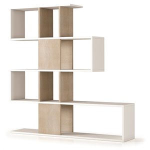 casabianca modern time engineered wood italian bookcase in beige
