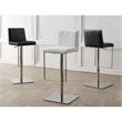 Casabianca Modern Loft Stainless Steel Adjustable Bar Stool in Gray