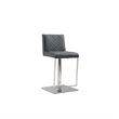 Casabianca Modern Loft Stainless Steel Adjustable Bar Stool in Gray