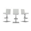 Casabianca Modern Vittoria Leather Italian Adjustable Bar Stool in White