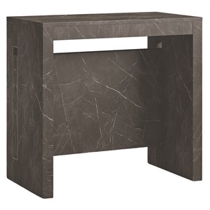 modern erika engineered wood italian extendable console table in black