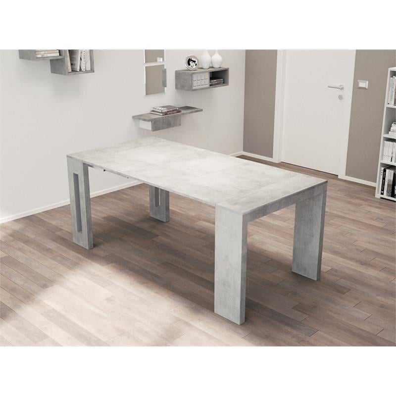 Casabianca Modern Erika Engineered Wood Italian Extendable Console Table in Gray