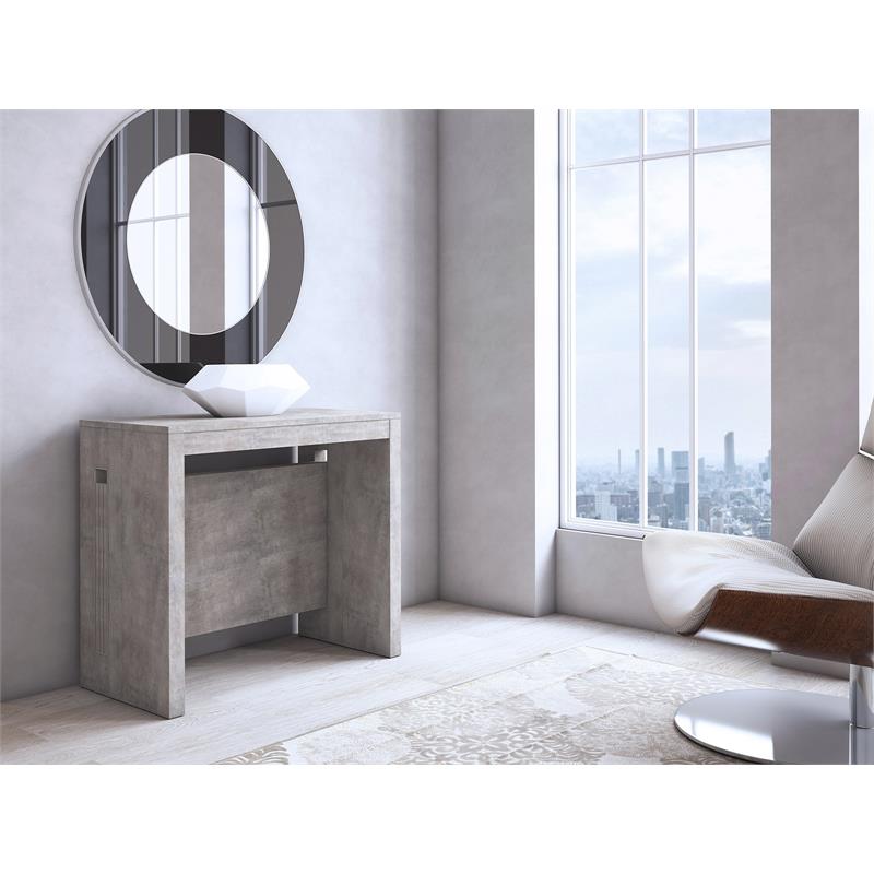 Casabianca Modern Erika Engineered Wood Italian Extendable Console Table in Gray
