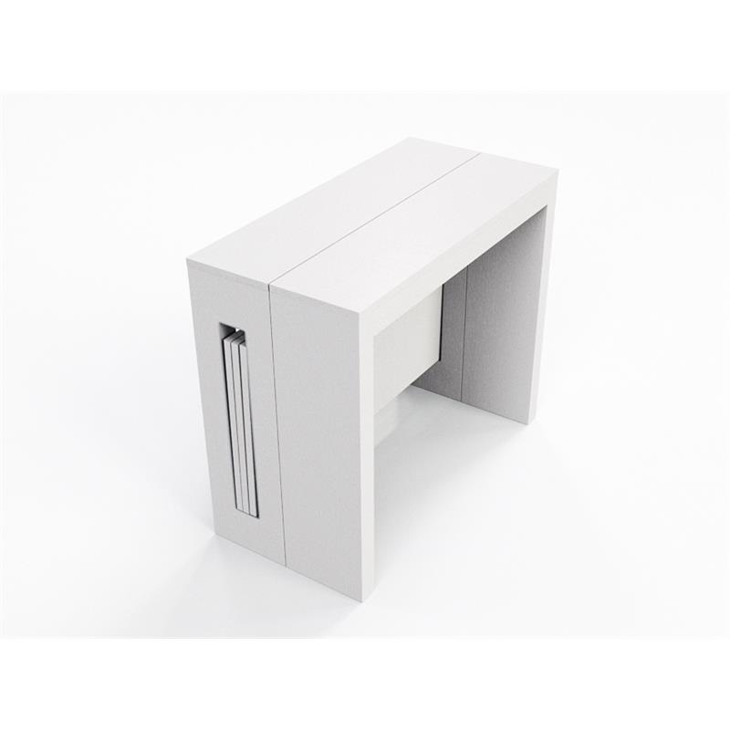Modern Erika Engineered Wood Italian Extendable Console Table in White