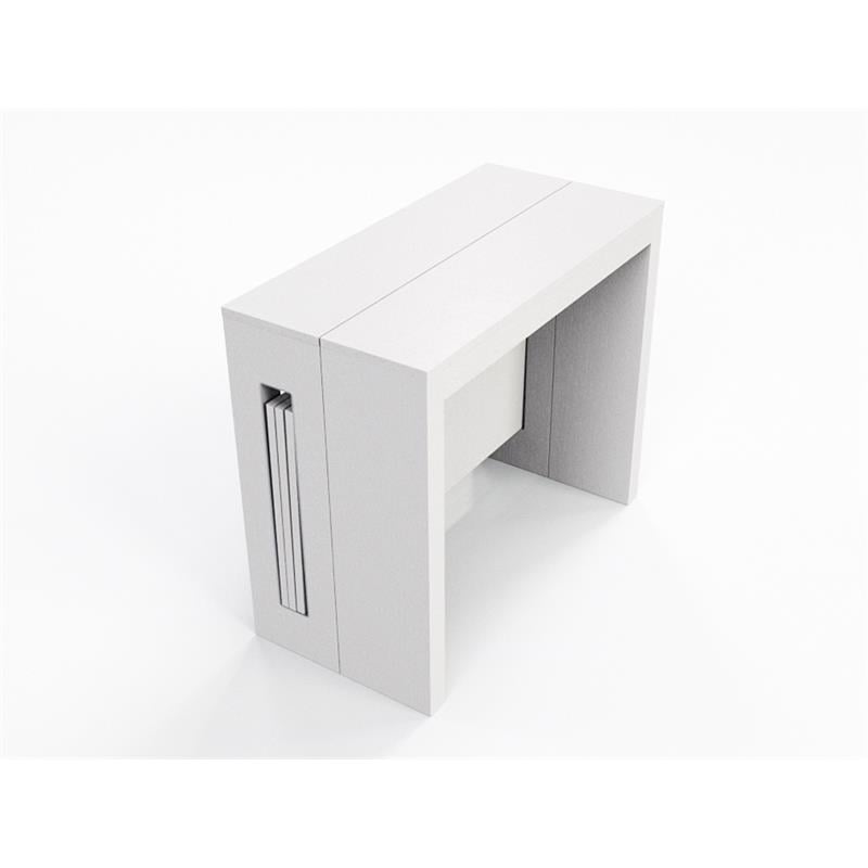 Modern Erika Engineered Wood Italian Extendable Console Table in White