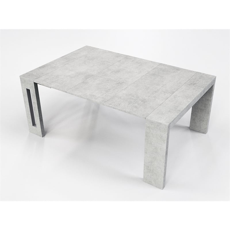 Modern Elasto Engineered Wood Italian Extendable Console Table in Gray