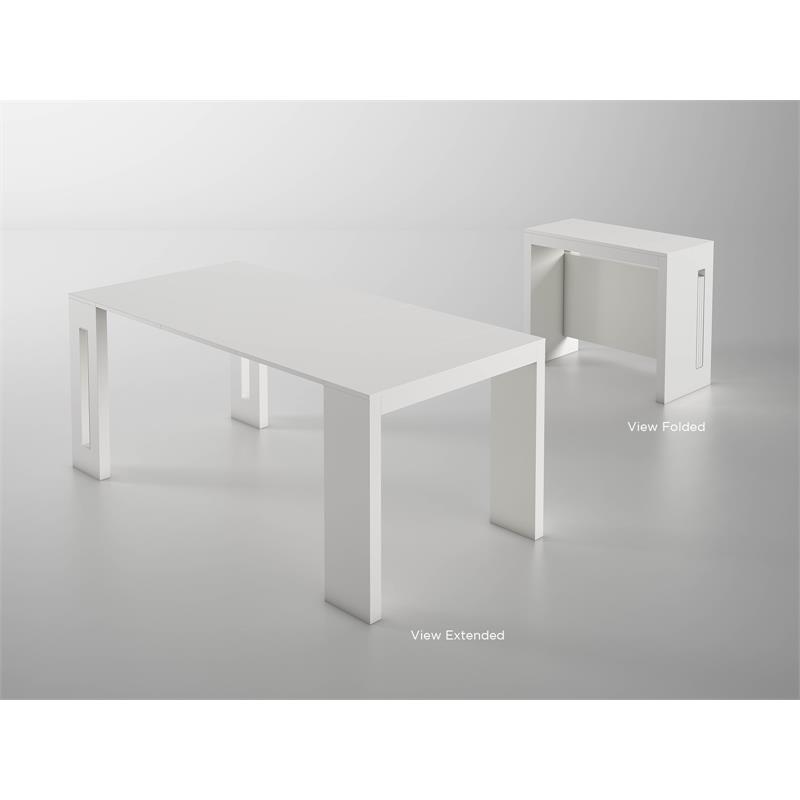 Modern Elasto Engineered Wood Italian Extendable Console Table in White
