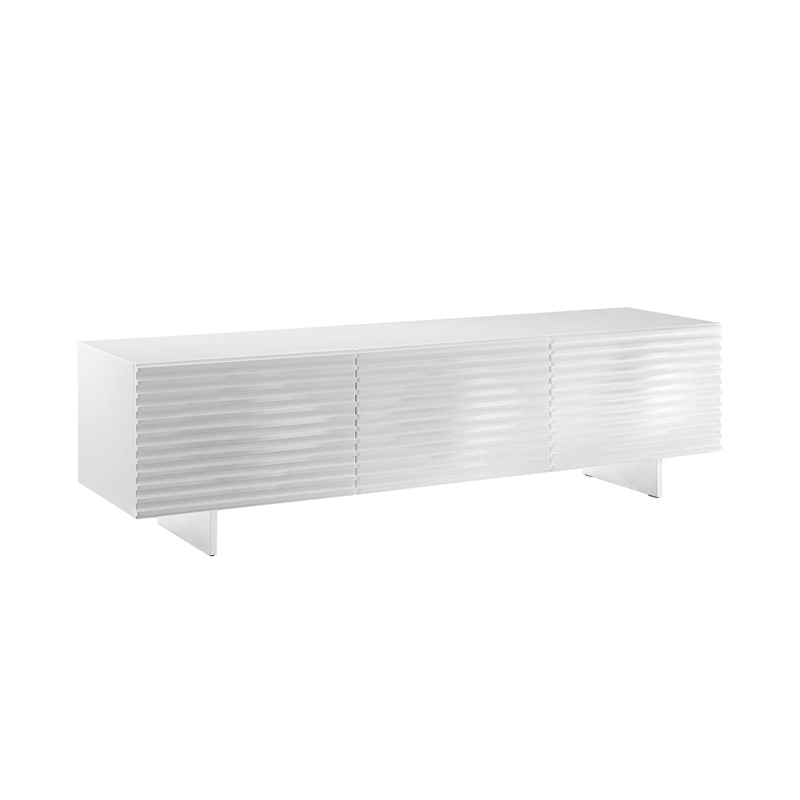 Casabianca Modern Moon Engineered Wood Entertainment Center in White