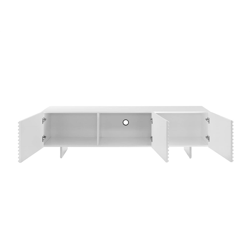 Casabianca Modern Moon Engineered Wood Entertainment Center in White