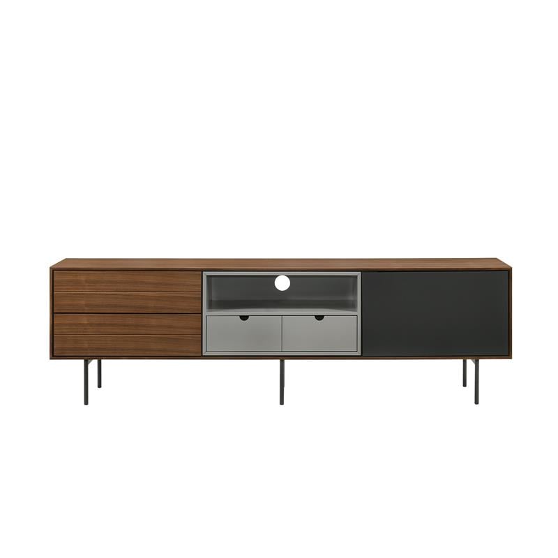Casabianca Furniture Modern Calico Wood Entertainment Center in Brown