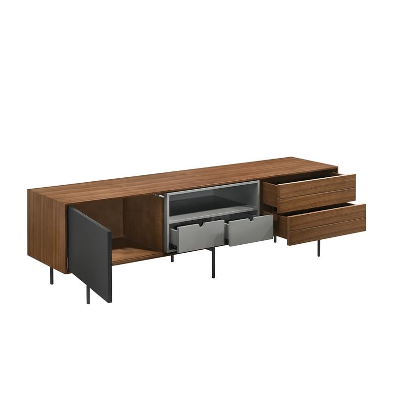 Casabianca Furniture Modern Calico Wood Entertainment Center in Brown