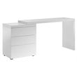 Casabianca Modern Nest Engineered Wood Extendable Office Desk in White